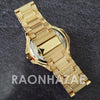 Raonhazae Hip Hop Iced Lab Diamond Drizzy Drake Red Face 14K Gold Plated Watch with 12mm Cuban Link Bracelet Set - Raonhazae