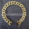 Raonhazae Hip Hop Iced Lab Diamond Drake 14K Gold Plated Watch with 12mm Cuban Link Bracelet Set - Raonhazae