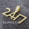 MENS ICED GOLD PLATED MEEK MILL 24/7 PENDANT 4mm ROPE / FRANCO CHAIN NECKLACE - Raonhazae