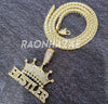 MENS ICED GOLD THE MOB KING HUSTLER PENDANT 4mm ROPE / FRANCO CHAIN NECKLACE - Raonhazae