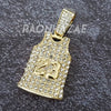 MENS ICED GOLD PLATED MJ 23 BASKETBALL JERSEY PENDANT 4mm ROPE / FRANCO CHAIN - Raonhazae
