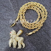 MENS ICED GOLD PLATED KING KONG GORILLA PENDANT 4mm ROPE / FRANCO CHAIN - Raonhazae