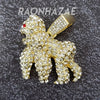 MENS ICED GOLD PLATED KING KONG GORILLA PENDANT 4mm ROPE / FRANCO CHAIN - Raonhazae