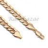 14K Gold PT Designer Bezel Metal Band Gold Watch Diamond Cut Cuban Bracelet G103 - Raonhazae