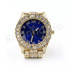 Men's Hip Hop Fashion Iced Diamond Rapper Blue Face Gold 2PAC Watch S07BG - Raonhazae