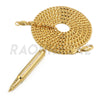 Stainless Steel Gold AK-47 Bullet Pendant w/ 5mm Miami Cuban Chain - Raonhazae