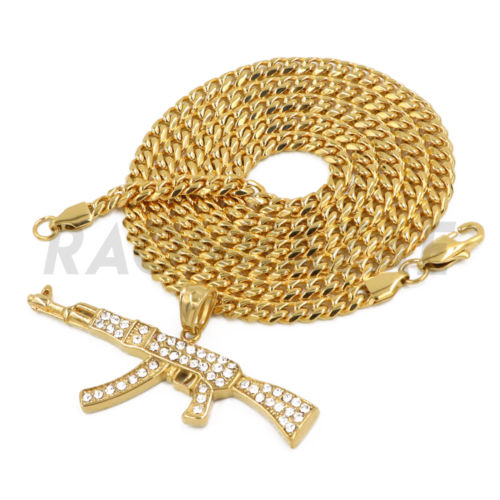 BKT3233 Hip Hop Creative New Men Iced Out AK 47 Submachine Gun Shape necklace  Pendant Jewelry at best price in Gurgaon