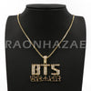 K-Pop BTS DNA Army Your Concert Korean Lettered Pendant w/ 2mm Box Chain Gold - Raonhazae