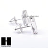 Sterling Silver .925 Lab Diamond 10mm Square Screw Back Earring SE011S - Raonhazae