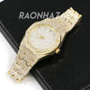 Raonhazae Hip Hop Iced Lab Diamond Watch w/ 15mm Cuban Link Bracelet Set - Raonhazae