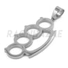 Stainless Steel Silver Knuckle Pendant w/ 5mm Miami Cuban Chain - Raonhazae