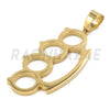 Stainless Steel Gold Knuckle Pendant w/ 5mm Miami Cuban Chain - Raonhazae