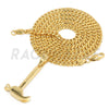 Stainless Steel Gold Hammer Pendant w/ 5mm Miami Cuban Chain - Raonhazae