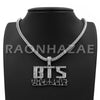 K-pop BTS Bangtan Boys Army Korean Lettered Pendant w/4mm 18" Franco Chain S - Raonhazae