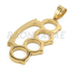 Stainless Steel Gold Knuckle Pendant w/ 5mm Miami Cuban Chain - Raonhazae