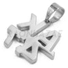 Stainless Steel Silver AK-47 Lettered Pendant w/ 5mm Miami Cuban Chain - Raonhazae