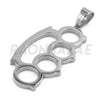 Stainless Steel Silver Knuckle Pendant w/ 5mm Miami Cuban Chain - Raonhazae