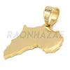 Stainless Steel Gold Africa Map Pendant w/ 5mm Miami Cuban Chain - Raonhazae