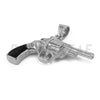 Stainless Steel Silver Pistol Hand Gun Pendant w/ 5mm Miami Cuban Chain - Raonhazae