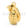 Stainless Steel Gold Grenade Pendant w/ 5mm Miami Cuban Chain - Raonhazae