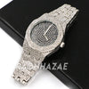 Raonhazae Men's Black/ White Gold Simulated Hip Hop Iced Bezel Watch - G06 - Raonhazae