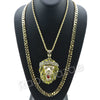 BIG KING LION CHARM ROPE CHAIN DIAMOND CUT 30" CUBAN CHAIN NECKLACE 54 - Raonhazae