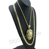 BIG KING LION CHARM ROPE CHAIN DIAMOND CUT 30" CUBAN CHAIN NECKLACE 54 - Raonhazae