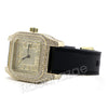 14K Gold PT Square Shape Black Band Watch F67G - Raonhazae