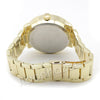 Men 14K Gold PT Big Face Watch Ruby Cuban Chain Bling Bracelet Set F64G - Raonhazae