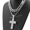 Hip Hop Quavo Cross Miami Cuban Choker Chain Tennis Necklace L26 - Raonhazae