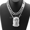 Hip Hop Quavo Goon Mask Miami Cuban Choker Chain Tennis Necklace L56 - Raonhazae