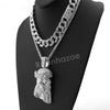 Hip Hop Quavo Jesus Face Miami Cuban Choker Chain Tennis Necklace L48 - Raonhazae