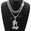 Hip Hop Quavo PRAYING HANDS Miami Cuban Choker Tennis Chain Necklace L19 - Raonhazae