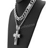 Hip Hop Quavo 3D Crucifix Miami Cuban Choker Tennis Chain Necklace L45 - Raonhazae
