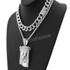 Hip Hop Quavo Jesus Face Miami Cuban Choker Tennis Chain Necklace L36 - Raonhazae