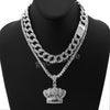 Hip Hop Quavo Crown Miami Cuban Choker Chain Tennis Necklace L53 - Raonhazae
