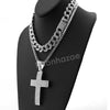 Hip Hop Quavo BIG CROSS Miami Cuban Choker Tennis Chain Necklace L12 - Raonhazae