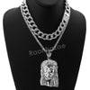 Hip Hop Quavo Jesus Face Miami Cuban Choker Chain Tennis Necklace L47 - Raonhazae