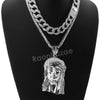 Hip Hop Quavo Jesus Face Miami Cuban Choker Tennis Chain Necklace L16 - Raonhazae