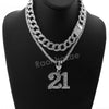 Hip Hop Quavo 21 SAVAGE Miami Cuban Choker Tennis Chain Necklace L21 - Raonhazae