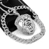 Hip Hop Quavo Roaring Lion Miami Cuban Choker Chain Tennis Necklace L54 - Raonhazae