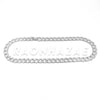 14K White Gold 18mm Glitter Sandblasted 8.5" - 36" Flat Miami Cuban Chain - Raonhazae