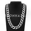 14K White Gold 18mm Glitter Sandblasted 8.5" - 36" Flat Miami Cuban Chain - Raonhazae