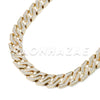 14K Gold Plated Glitter SandBlasted Curb Hex 18mm Cuban Chain - Raonhazae