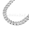 14K White Gold Plated Glitter SandBlasted Curb Hex 18mm Cuban Chain - Raonhazae