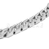 14K White Gold Plated Glitter SandBlasted Curb Hex 18mm Cuban Chain - Raonhazae