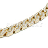 14K Gold Plated Glitter SandBlasted Curb Hex 18mm Cuban Chain - Raonhazae