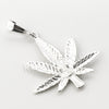 Italian .925 Sterling Silver Marijuana Leaf Pendant 5mm Figaro Necklace S02 - Raonhazae