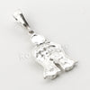 Italian .925 Sterling Silver PRAYING HANDS CROSS Pendant 5mm Figaro Necklace S06 - Raonhazae