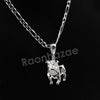 Italian .925 Sterling Silver BULLDOG Pendant 5mm Figaro Necklace S03 - Raonhazae